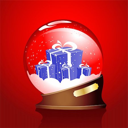 winter sphere with a gifts Stock Photo - Budget Royalty-Free & Subscription, Code: 400-04231632