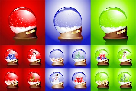 winter set of glass balls Stock Photo - Budget Royalty-Free & Subscription, Code: 400-04231633