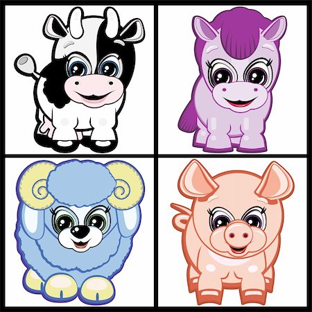 simsearch:400-06633746,k - Set of Little Animals - Farm. Vector. Stock Photo - Budget Royalty-Free & Subscription, Code: 400-04232228
