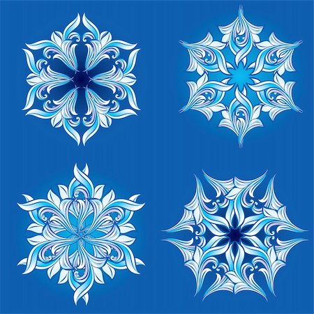 simsearch:400-06327292,k - Set of snowflakes on a blue background. Vector illustration #2 Stock Photo - Budget Royalty-Free & Subscription, Code: 400-04232374