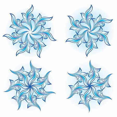 simsearch:400-06327292,k - Set of snowflakes on a white background. Vector illustration #1 Stock Photo - Budget Royalty-Free & Subscription, Code: 400-04232371