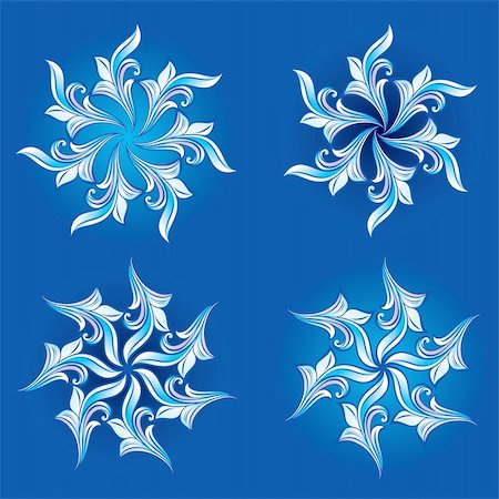 simsearch:400-06327292,k - Set of snowflakes on a blue background. Vector illustration #1 Stock Photo - Budget Royalty-Free & Subscription, Code: 400-04232372