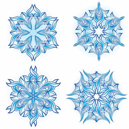 simsearch:400-06327292,k - Set of snowflakes on a white background. Vector illustration #2 Stock Photo - Budget Royalty-Free & Subscription, Code: 400-04232373