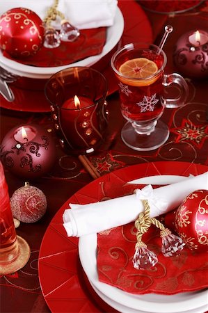simsearch:400-05693119,k - Place setting for Christmas with hot wine punch Stock Photo - Budget Royalty-Free & Subscription, Code: 400-04232561