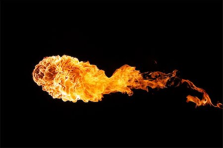 Fireball isolated on black background Stock Photo - Budget Royalty-Free & Subscription, Code: 400-04240225