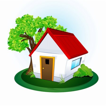 simsearch:400-04786259,k - illustration of natural home on white background Stock Photo - Budget Royalty-Free & Subscription, Code: 400-04240284