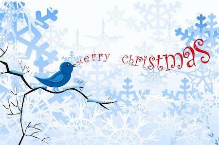 simsearch:400-07053830,k - illustration of abstract christmas card with snowflake and bird Stock Photo - Budget Royalty-Free & Subscription, Code: 400-04240319