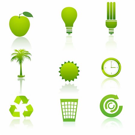 illustration of recycle icons on white background Stock Photo - Budget Royalty-Free & Subscription, Code: 400-04240337