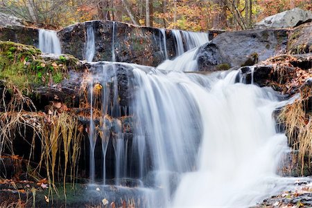 pennsylvania woods - Waterfall with trees and rocks in mountain in Autumn. From Pennsylvania Dingmans Falls. Stock Photo - Budget Royalty-Free & Subscription, Code: 400-04240598