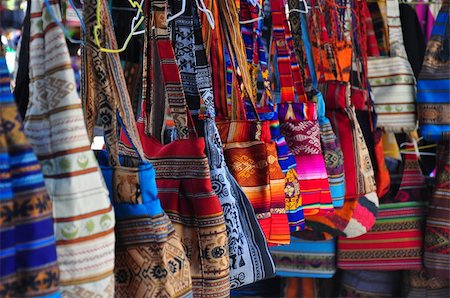 ecuador otavalo market - Shopping Bags in craft market, Ecuador Stock Photo - Budget Royalty-Free & Subscription, Code: 400-04240751