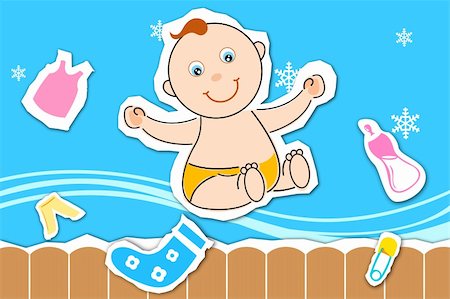 simsearch:400-04594888,k - illustration of children's day card with baby on white background Stock Photo - Budget Royalty-Free & Subscription, Code: 400-04240820