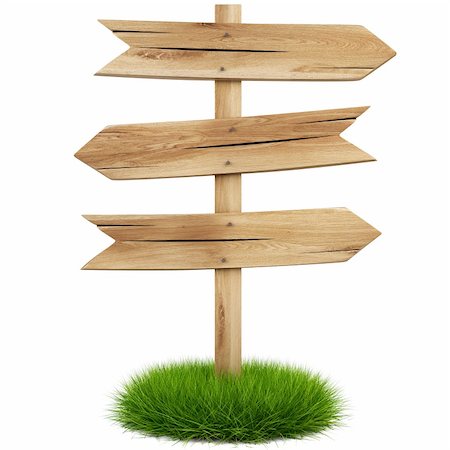 simsearch:400-04229535,k - old wooden arrow on the grass isolated on white background including clipping path Photographie de stock - Aubaine LD & Abonnement, Code: 400-04241131
