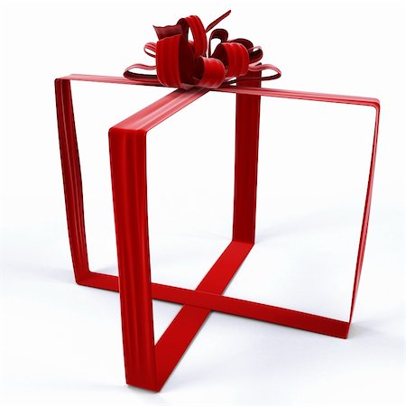 invisible gift bandaged velvet ribbon. isolated on white. Stock Photo - Budget Royalty-Free & Subscription, Code: 400-04241153