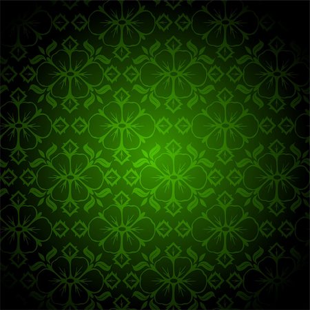 simsearch:400-05264188,k - Illustration of a green vintage floral pattern Foto de stock - Super Valor sin royalties y Suscripción, Código: 400-04241720