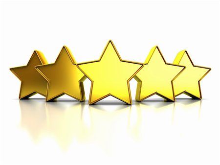 simsearch:400-07124623,k - 3d illustration of golden stars rating symbol, over white background Stock Photo - Budget Royalty-Free & Subscription, Code: 400-04241792