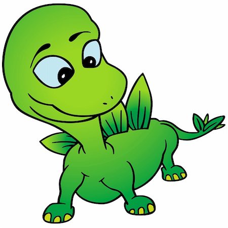 drake - Green Dino - colored cartoon illustration, Dinosaur vector Stock Photo - Budget Royalty-Free & Subscription, Code: 400-04241816