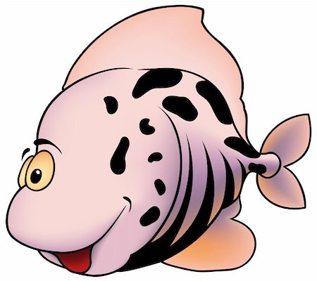 fish clip art to color - Pink Spotted Fish - colored cartoon illustration, vector Stock Photo - Budget Royalty-Free & Subscription, Code: 400-04241819