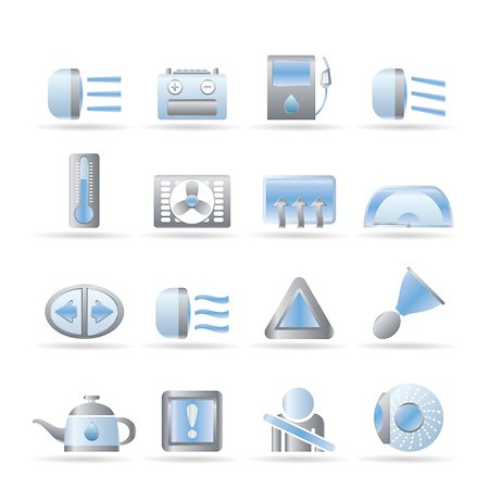 fog icon - Car Dashboard - realistic vector icons set Stock Photo - Budget Royalty-Free & Subscription, Code: 400-04241829