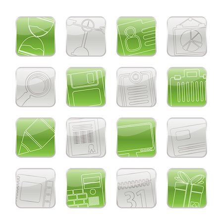 simsearch:400-04913456,k - Business and office icons - vector icon set Stock Photo - Budget Royalty-Free & Subscription, Code: 400-04241923