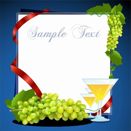 simsearch:400-04558755,k - illustration of party card with grapes and wines Stock Photo - Budget Royalty-Free & Subscription, Code: 400-04241976