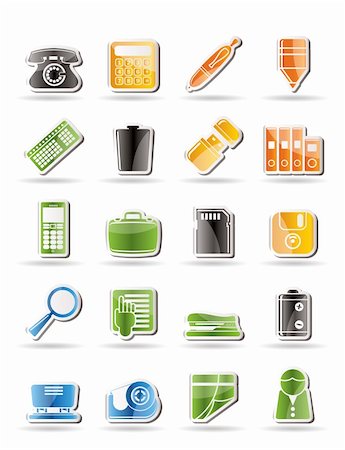simsearch:400-04274313,k - Simple Office tools Icons vector icon set 3 Stock Photo - Budget Royalty-Free & Subscription, Code: 400-04241980