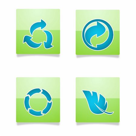 illustration of recycle icons on white background Stock Photo - Budget Royalty-Free & Subscription, Code: 400-04241996