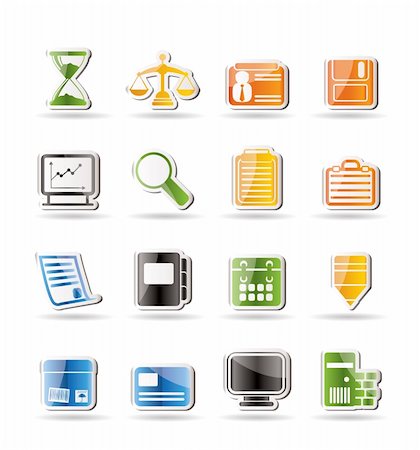 simsearch:400-04913456,k - Simple Business and office  Icons  vector icon set Stock Photo - Budget Royalty-Free & Subscription, Code: 400-04242004