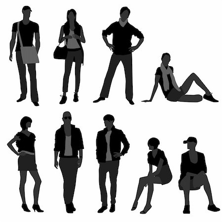 A set of woman and man models doing fashion. Stock Photo - Budget Royalty-Free & Subscription, Code: 400-04242073
