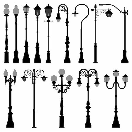 decorative iron - A set of lamp post. Stock Photo - Budget Royalty-Free & Subscription, Code: 400-04242119