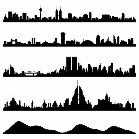 A skyline illustration of big cities in the world. Stock Photo - Budget Royalty-Free & Subscription, Code: 400-04242128