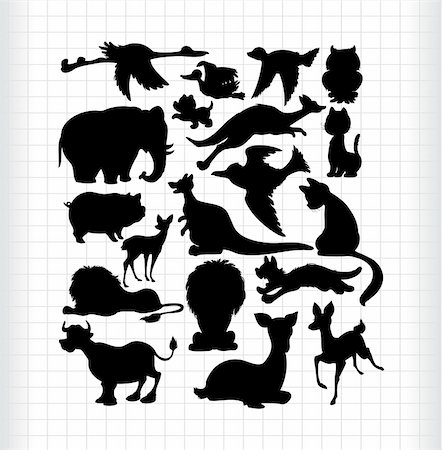 simsearch:400-04280168,k - animals silhouettes Stock Photo - Budget Royalty-Free & Subscription, Code: 400-04242200