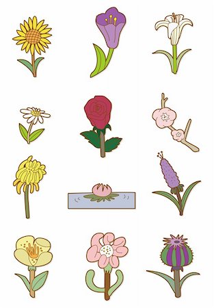 cartoon flower Stock Photo - Budget Royalty-Free & Subscription, Code: 400-04242347