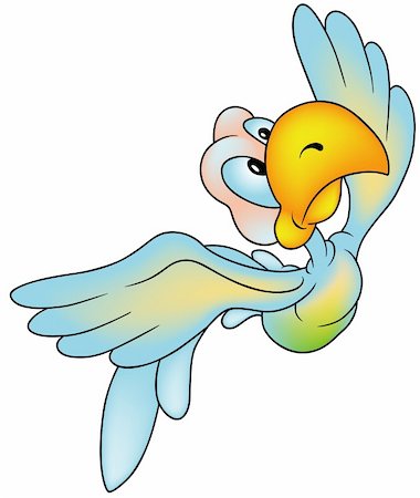 simsearch:400-04116240,k - Flying Parrot - colored cartoon illustration, vector Stock Photo - Budget Royalty-Free & Subscription, Code: 400-04242350