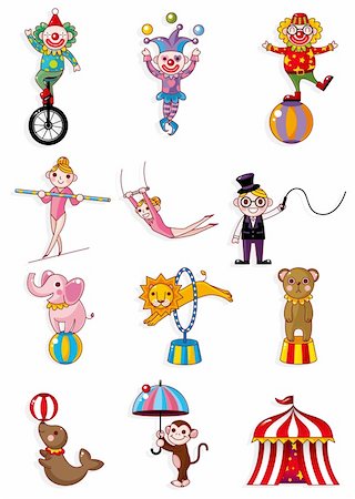 elephants in the carnival - cartoon circus Stock Photo - Budget Royalty-Free & Subscription, Code: 400-04242366