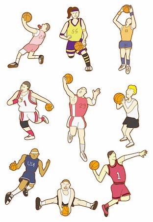 simsearch:400-04264730,k - cartoon basketball player Foto de stock - Super Valor sin royalties y Suscripción, Código: 400-04242374