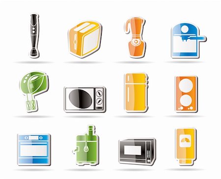 simsearch:400-04790475,k - Simple Kitchen and home equipment icons - vector icon set Stock Photo - Budget Royalty-Free & Subscription, Code: 400-04242606