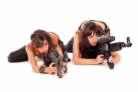simsearch:400-04072400,k - Two paintball players is aiming the target Stock Photo - Budget Royalty-Free & Subscription, Code: 400-04242646