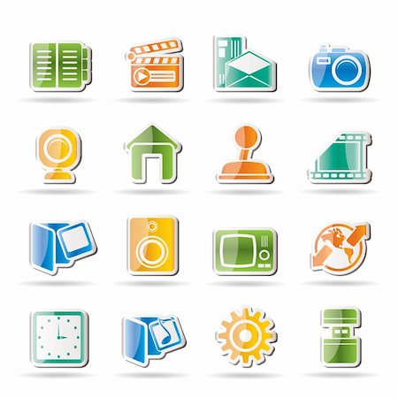 Internet, Computer and mobile phone icons - Vector icon set Stock Photo - Budget Royalty-Free & Subscription, Code: 400-04242919