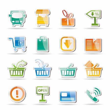simsearch:400-05918076,k - Online shop icons - vector icon set Stock Photo - Budget Royalty-Free & Subscription, Code: 400-04242947