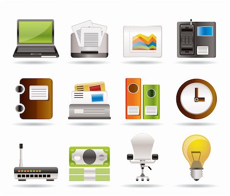 simsearch:400-04913456,k - Business and office icons - vector icon set Stock Photo - Budget Royalty-Free & Subscription, Code: 400-04243497