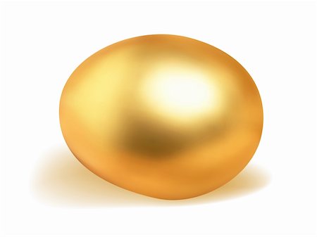 Golden egg isolated on white. EPS 8 vector file included Stock Photo - Budget Royalty-Free & Subscription, Code: 400-04255186