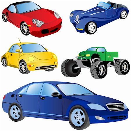 stiven (artist) - Vector illustration of different car types isolated on white background. Stock Photo - Budget Royalty-Free & Subscription, Code: 400-04255551