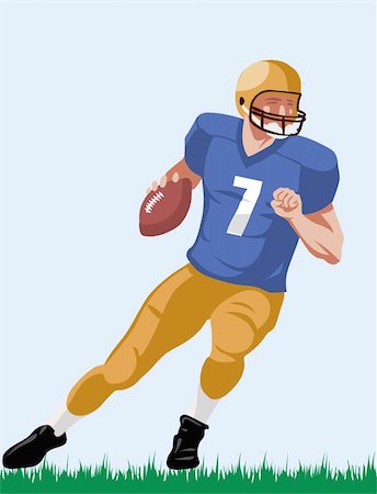 simsearch:400-04264730,k - An illustration of an American footballer with ball. Vector Foto de stock - Super Valor sin royalties y Suscripción, Código: 400-04255840