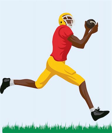 simsearch:400-04264730,k - An illustration of an American footballer with ball. Vector Foto de stock - Super Valor sin royalties y Suscripción, Código: 400-04255841