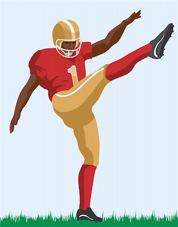football player action not soccer - An illustration of an American footballer with ball. Vector Stock Photo - Budget Royalty-Free & Subscription, Code: 400-04255843