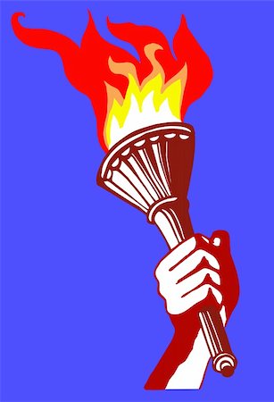 simsearch:400-05266074,k - a hand holds a flaming torch high Stock Photo - Budget Royalty-Free & Subscription, Code: 400-04256146