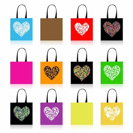 simsearch:400-04837197,k - Shopping bags design, floral heart shape Stock Photo - Budget Royalty-Free & Subscription, Code: 400-04256364