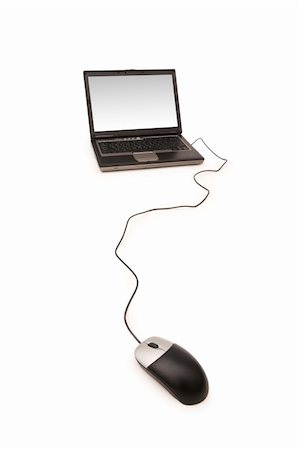 simsearch:400-05209527,k - Laptop with mouse isolated on the white background Stock Photo - Budget Royalty-Free & Subscription, Code: 400-04256682