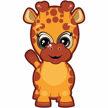 simsearch:400-06633746,k - Cartoon orange giraffe with a big smile. Stock Photo - Budget Royalty-Free & Subscription, Code: 400-04256724