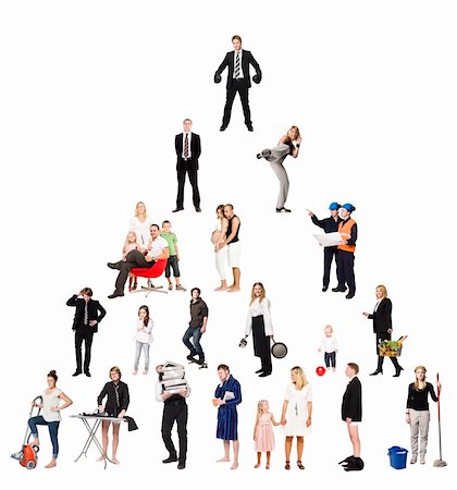 Pyramid of Real People isolated on white Background Stock Photo - Budget Royalty-Free & Subscription, Code: 400-04256952